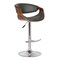 Armen Living Butterfly Adjustable Height Swivel Gray Faux Leather and Walnut Wood Bar Stool with Chrome Base LCBUBAWAGRAY - alternate 1